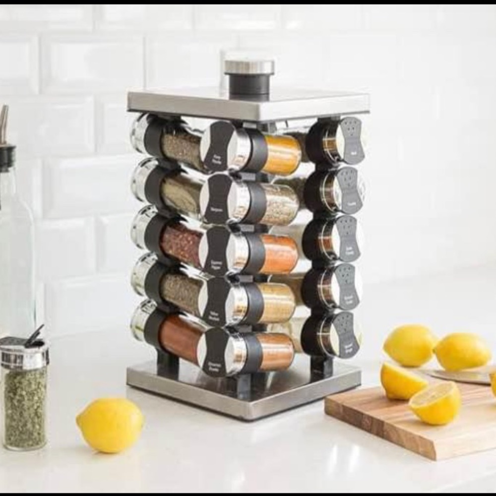 Stainless Steel 20-Jar Spice Rack - Picture 3 of 6